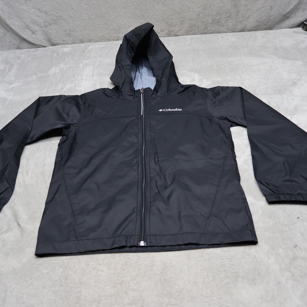 Columbia Jacket Boys Medium 10/12 Black Glennaker Wind Rain Mesh Lined Full Zip